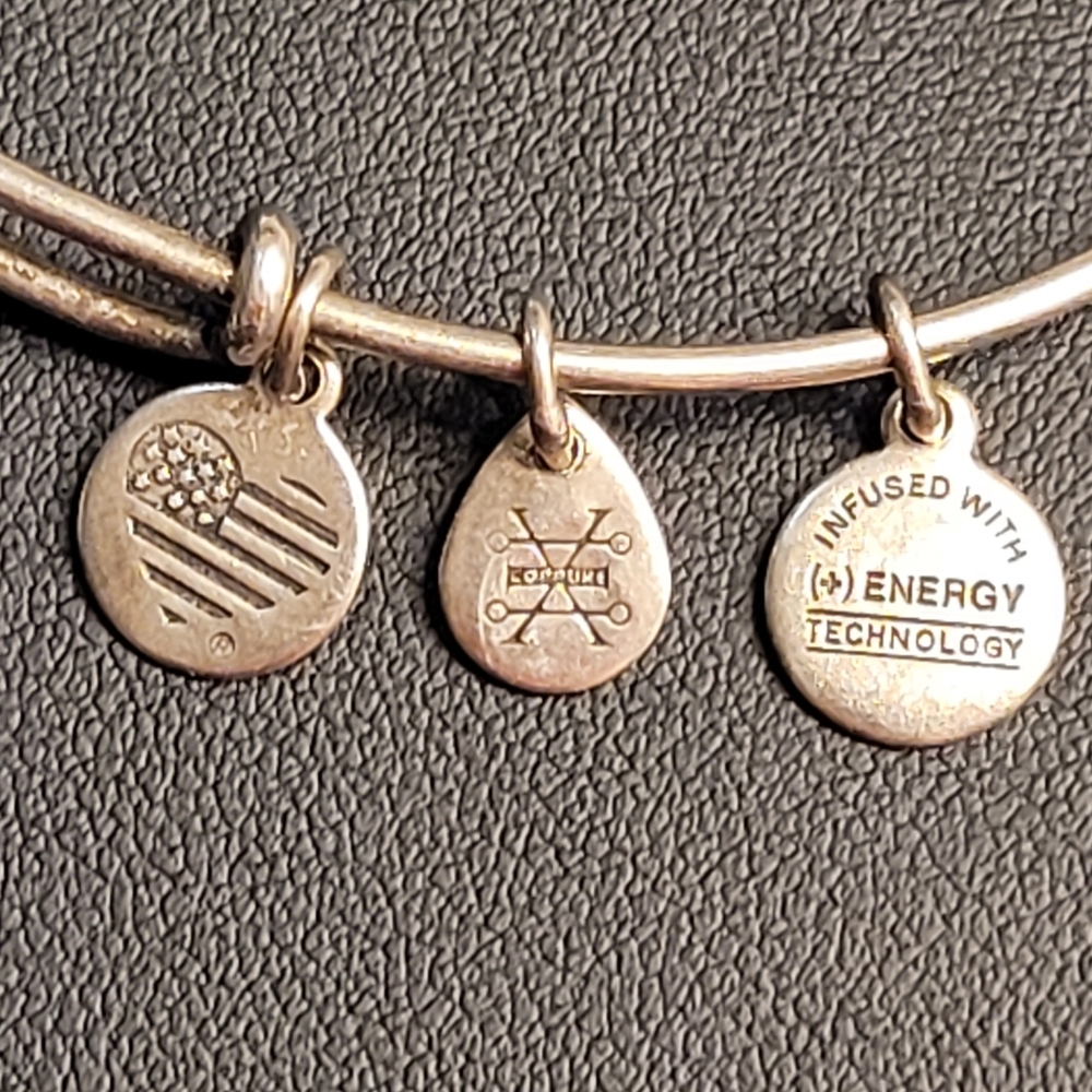 Alex and Ani Monogram Initial "L" Charm Bangle Bracelet Silver-tone - Picture 12 of 13